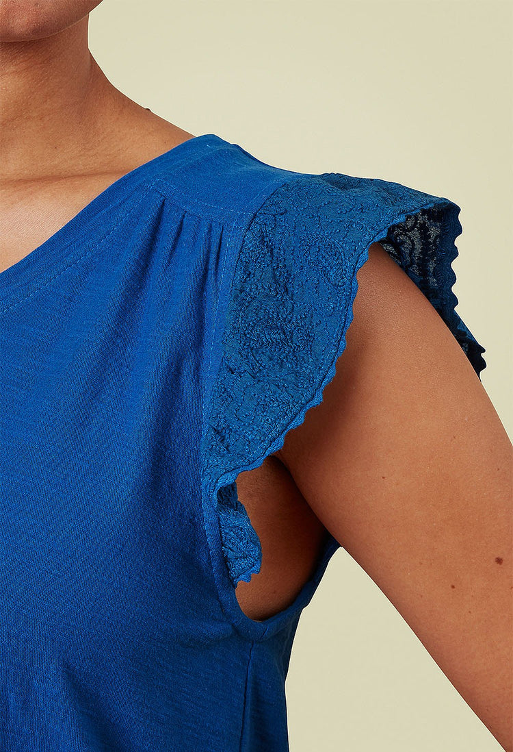 Adini Frankie Frill Slub Vest (colour options)