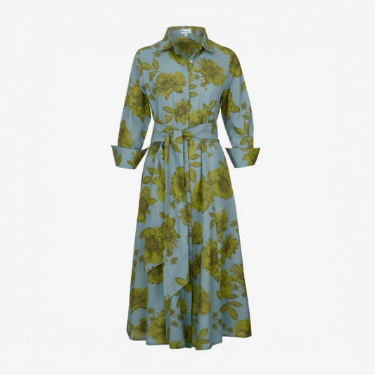 Marigold Dress Lime & Grey