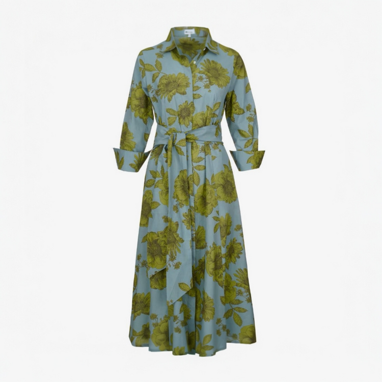Marigold Dress Lime & Grey