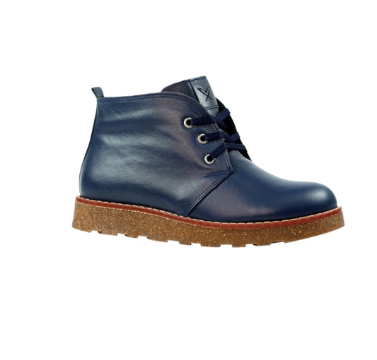 Claire III Navy Leather Boot