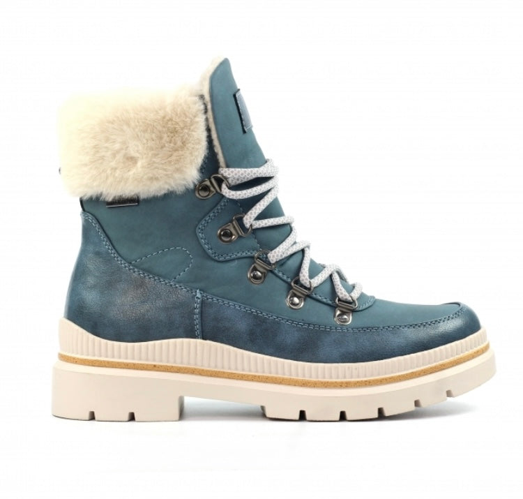 Evelyn Mid Blue Waterproof Boot