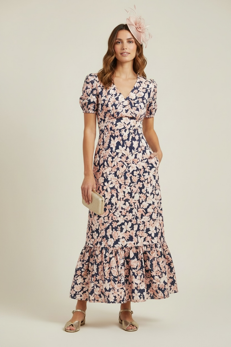 Annabelle Dress Pink & Navy