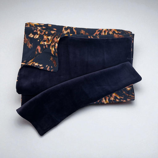 Victoria Velvet/Print Shawl Purple Moonlight