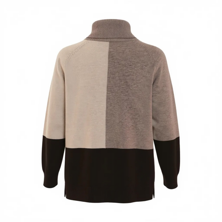 Pomodoro Colour Block Roll Neck Silver