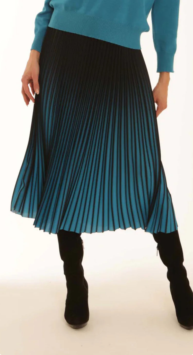 Pomodoro Ombre Pleated Skirt Peacock