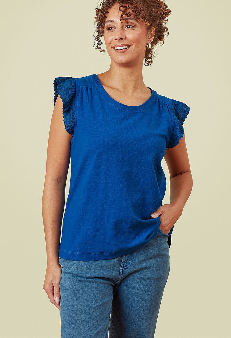 Adini Frankie Frill Slub Vest (colour options)