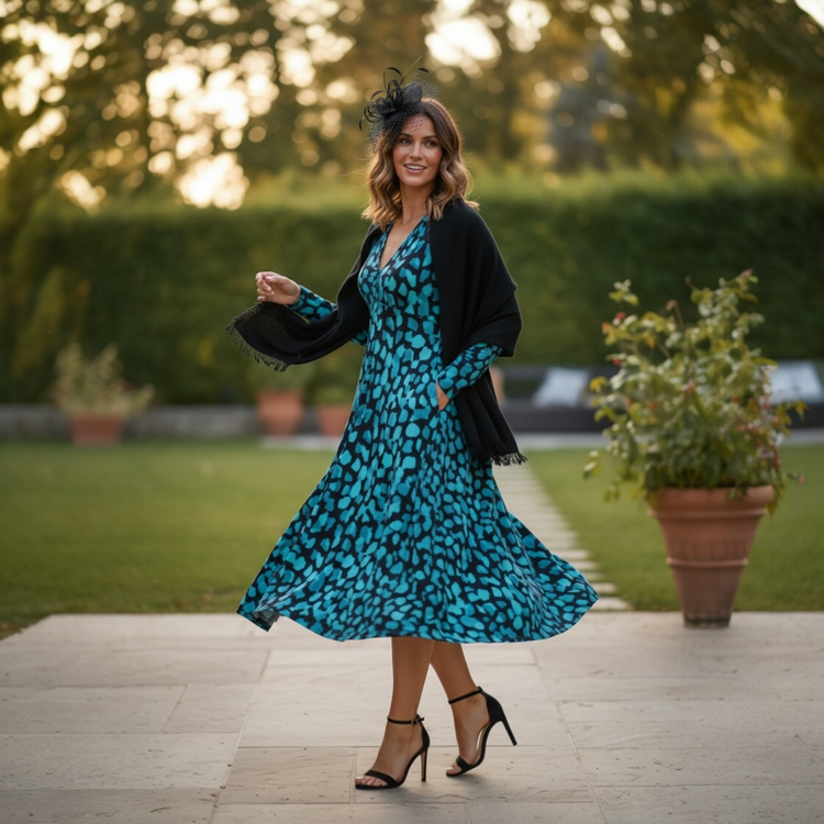 Pomodoro Pebble Midi Dress Aqua