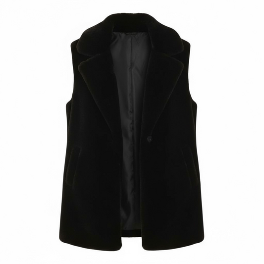 Pomodoro Faux Fur Gilet Black