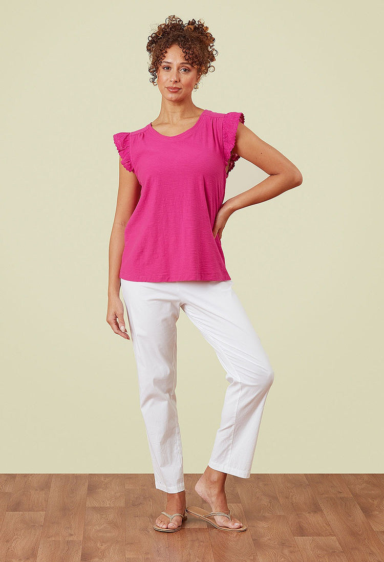 Adini Frankie Frill Slub Vest (colour options)