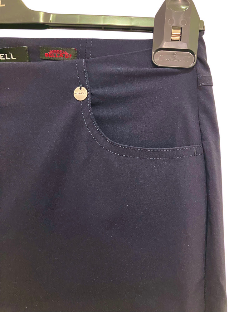 Robell Bella 07 Cropped Trousers with Pockets Navy