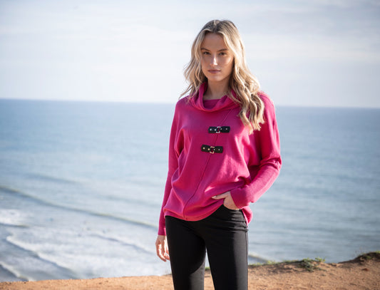 Marble Sweater 8093 126 Cerise