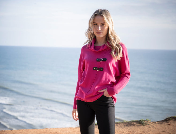 Marble Sweater 8093 126 Cerise