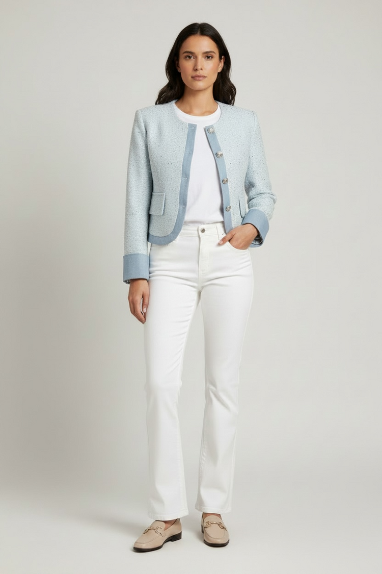 Annie Round Neck Tweed Jacket