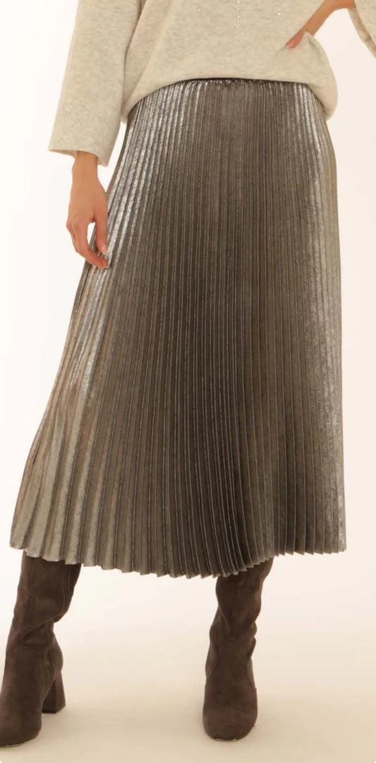 Pomodoro Metallic Pleated Skirt