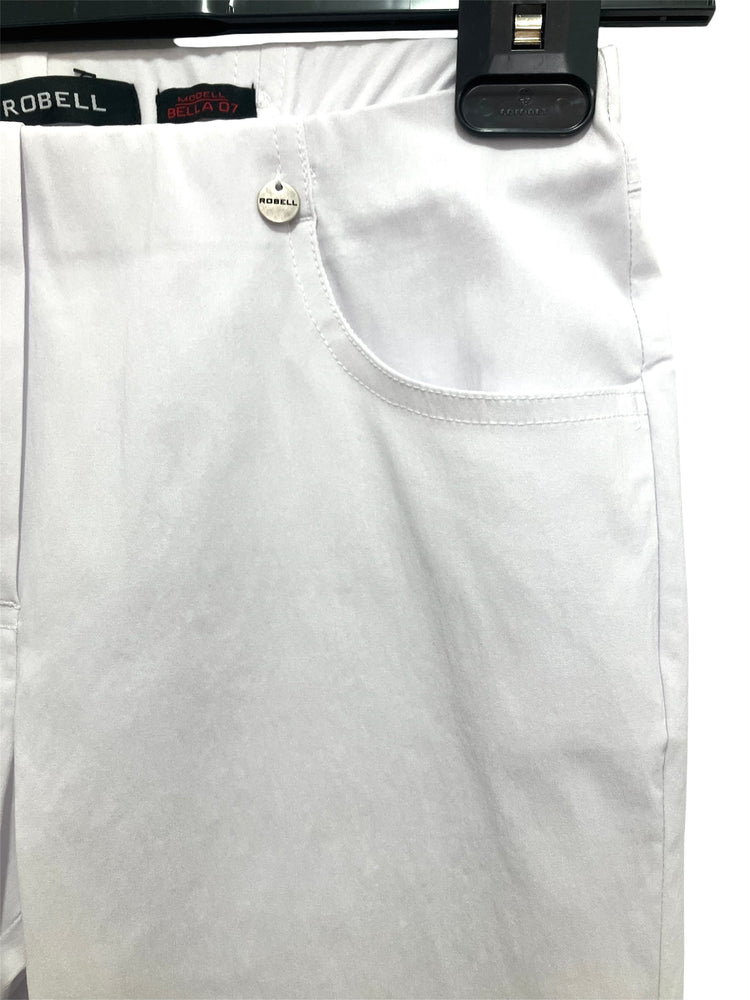 Robell Bella 07 Cropped Trousers with Pockets White