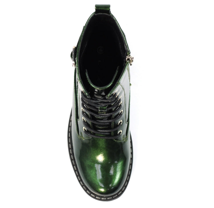 Lunar Parlour Green Patent Ankle Boot
