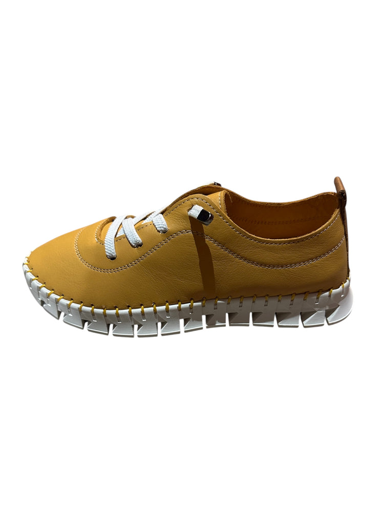Lunar St Austell Mustard Leather Plimsoll