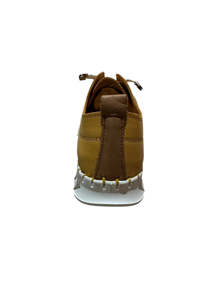 Lunar St Austell Mustard Leather Plimsoll