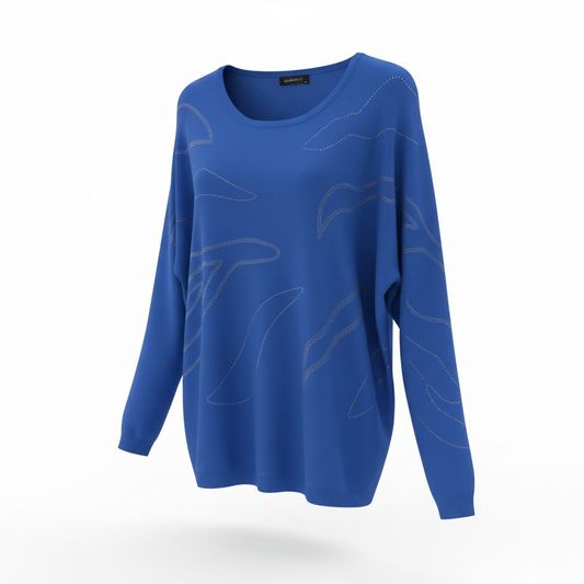 Claudia C Cobalt Diamanté Sweater 13637