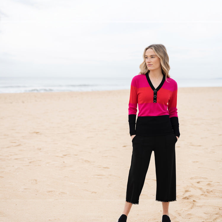 Marble Sweater 8009 109 Cerise Red