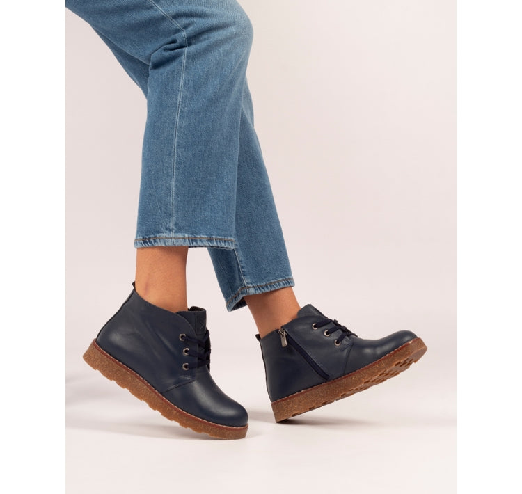 Claire III Navy Leather Boot
