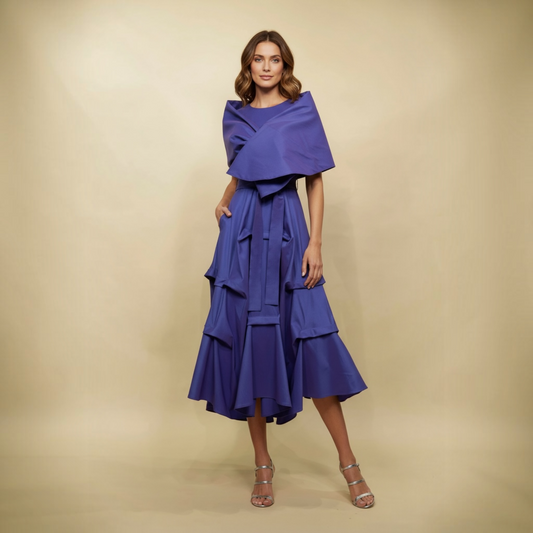 Periwinkle Ruffle Dress & Wrap