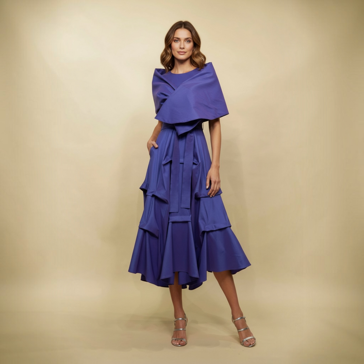 Periwinkle Ruffle Dress & Wrap
