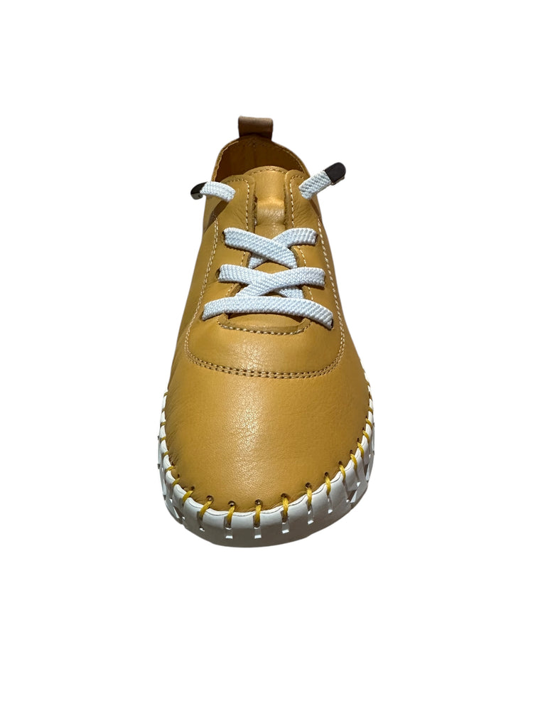 Lunar St Austell Mustard Leather Plimsoll