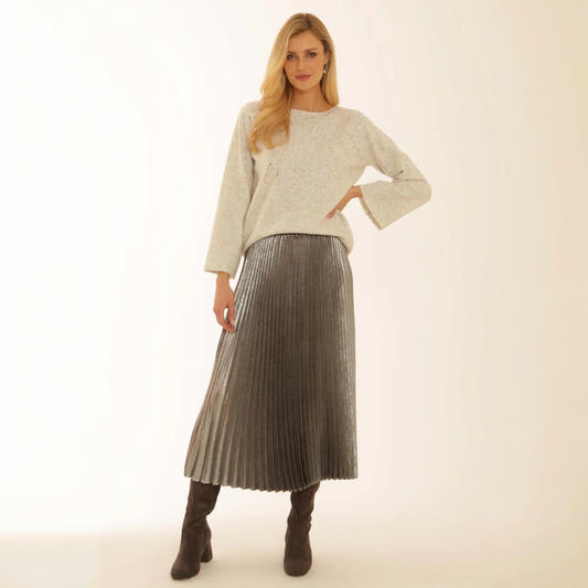 Pomodoro Metallic Pleated Skirt