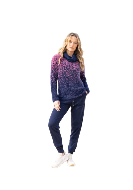 Marble Sweater 8030-230 Navy/Pink