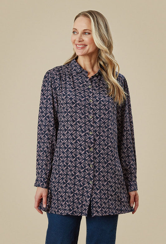Mirim Shirt Amelia Print Navy