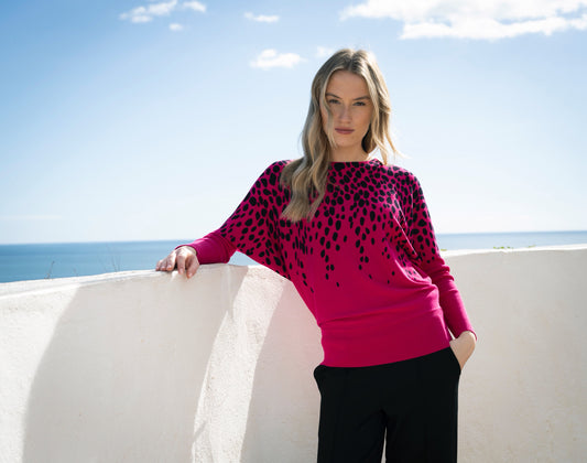 Marble Sweater 8022 126 Cerise