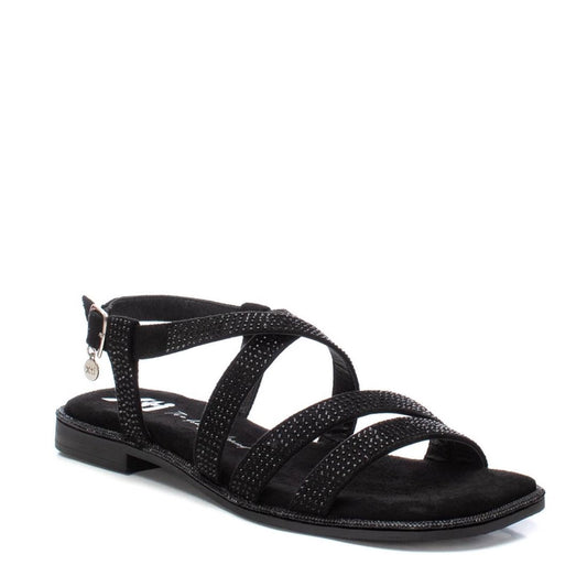 XTI 142875 Flat Sparkle Sandal Black