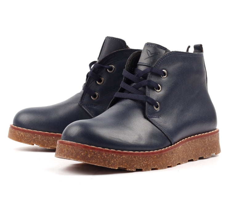 Claire III Navy Leather Boot