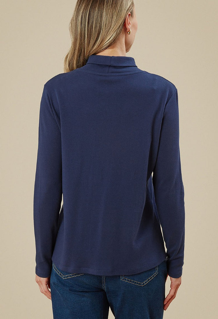 Brushed Cotton Brianti Polo-Neck