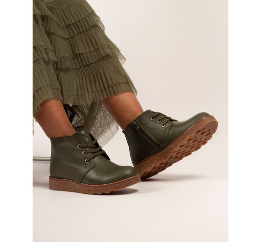 Claire III Olive Leather Boot