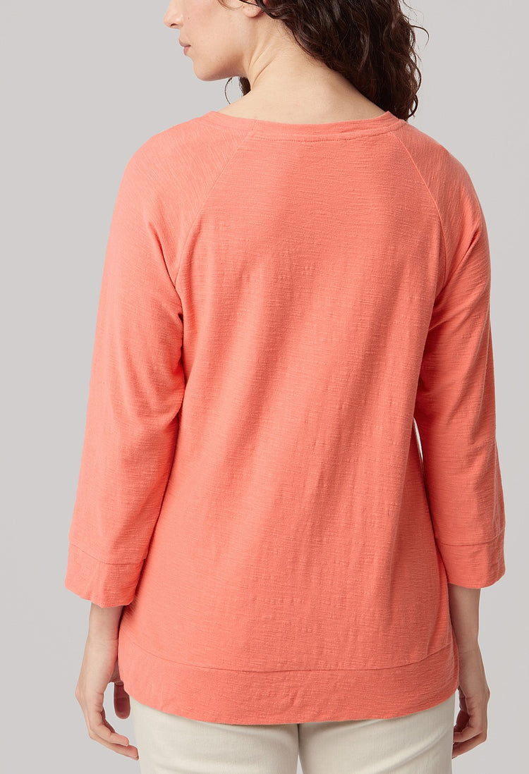 Adini Cotton Slub Becca Top - Coral