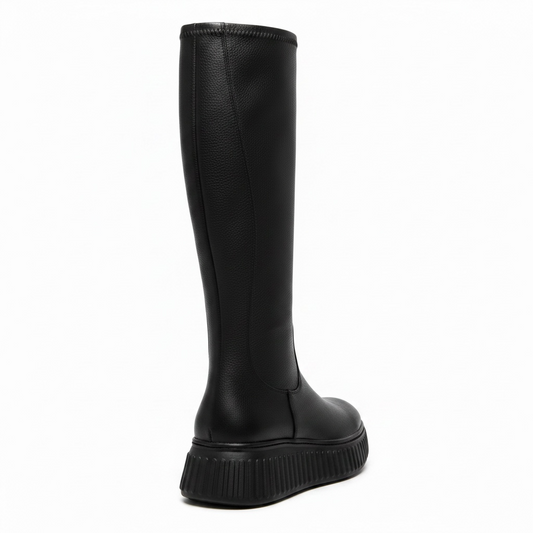 Wonders Knee High Wedge Boots A5204 Black