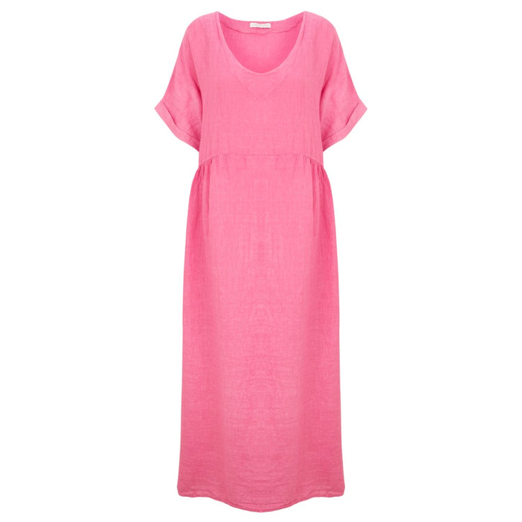 Amazing Tesa Midi Linen Dress Confetti Pink
