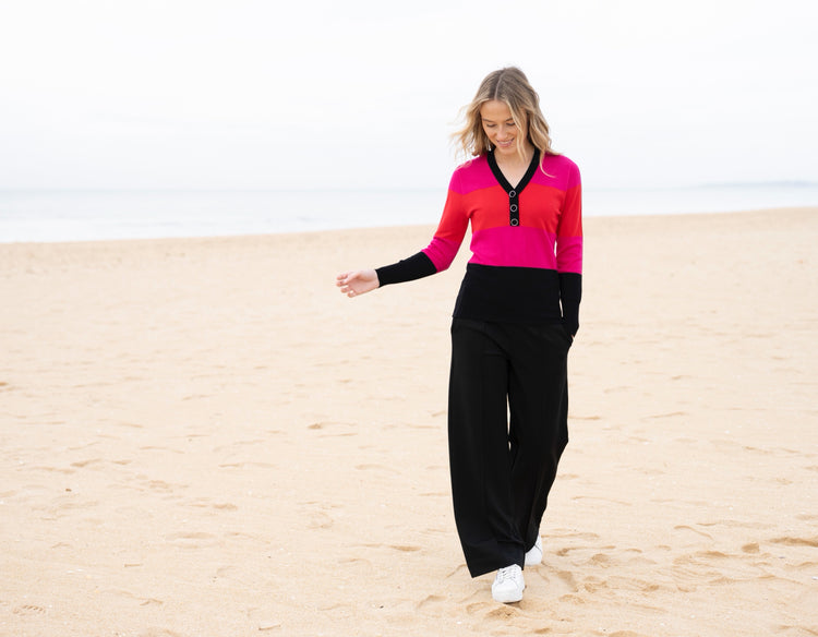 Marble Sweater 8009 109 Cerise Red