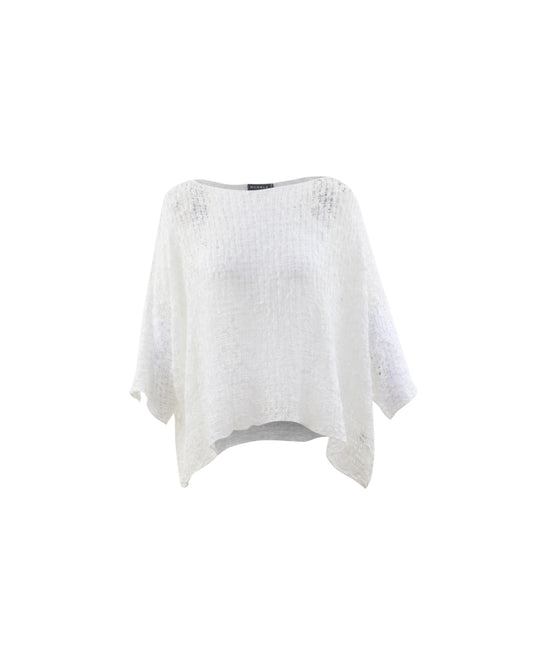 Marble Open Weave Top White