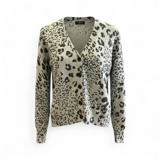 Pomodoro Animal Patchwork Cardigan Silver