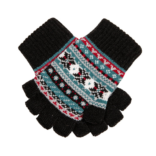Dents 6-3285 Fair Isle Gloves Black