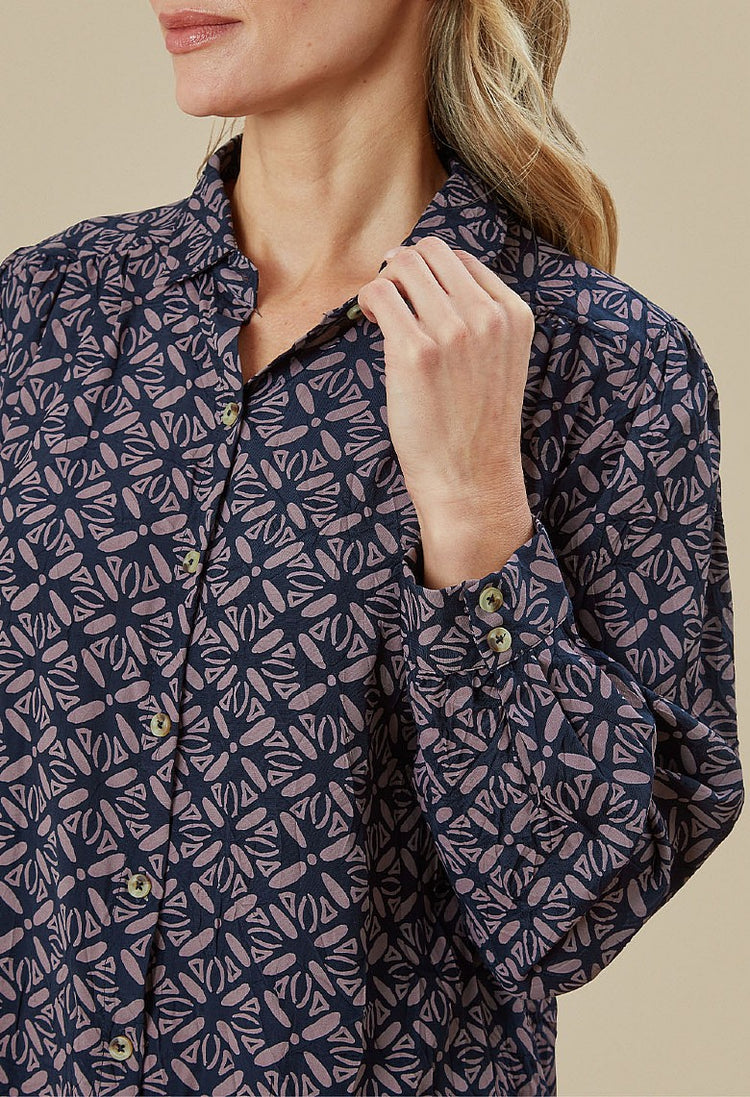 Mirim Shirt Amelia Print Navy