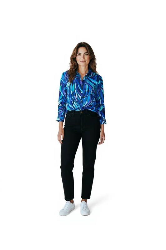 Pomodoro Mosaic Long Shirt Blue