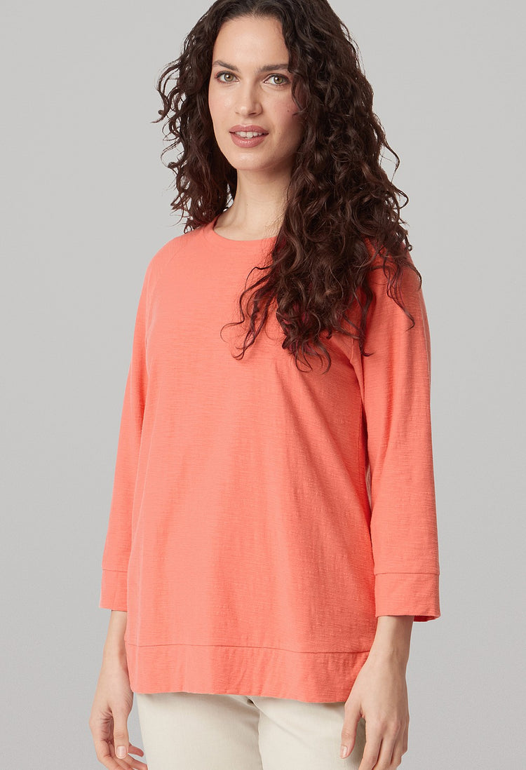 Adini Cotton Slub Becca Top - Coral