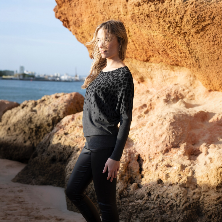 Marble Sweater 8022 105 Charcoal