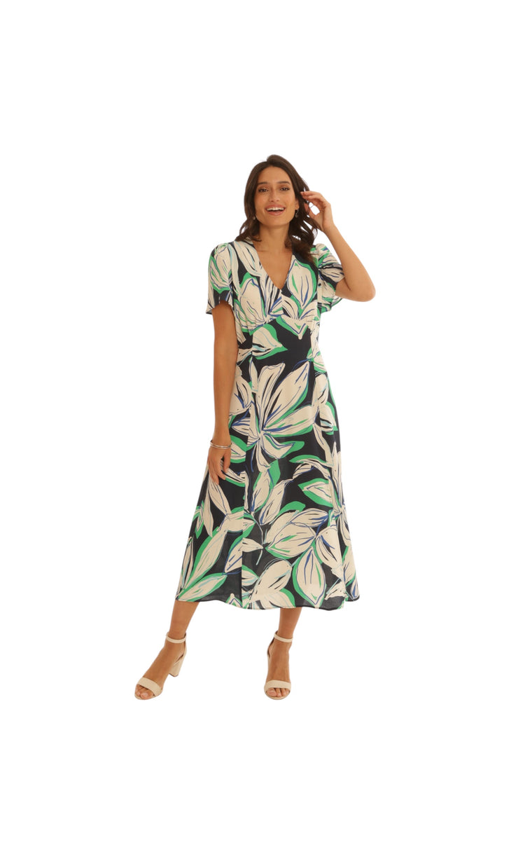 Pomodoro 12505 Navy Darcy Tea Dress Navy