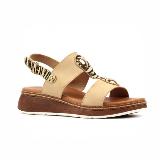 Lunar Georgia Wedge Sandal Beige