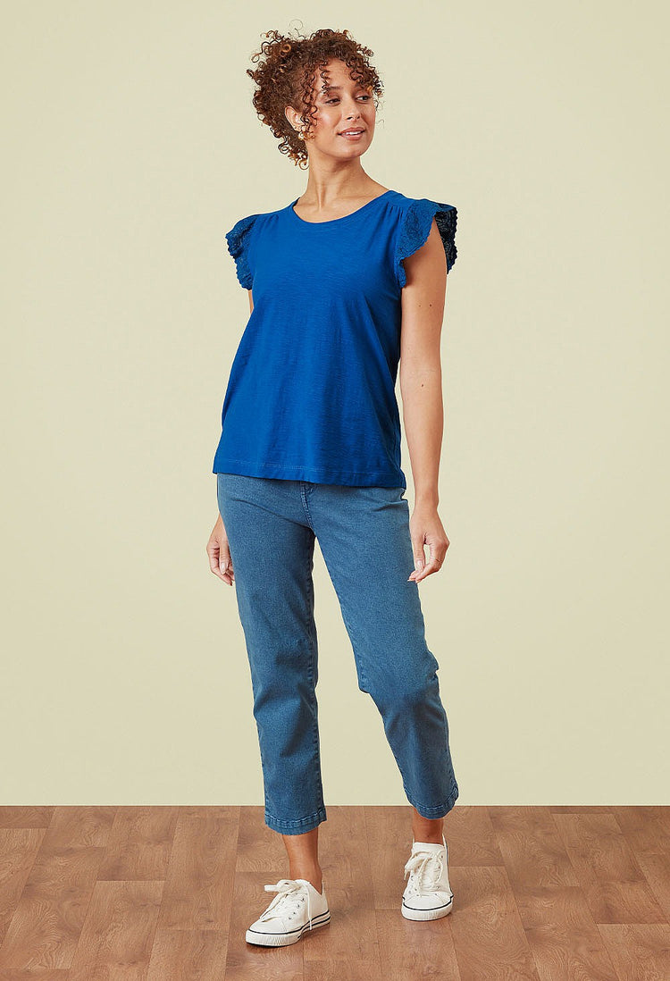 Adini Frankie Frill Slub Vest (colour options)